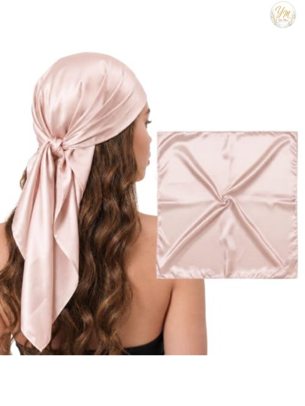 100% Mulberry Silk Large Head Scarf, 36" Square, 19 Momme Grade 6A